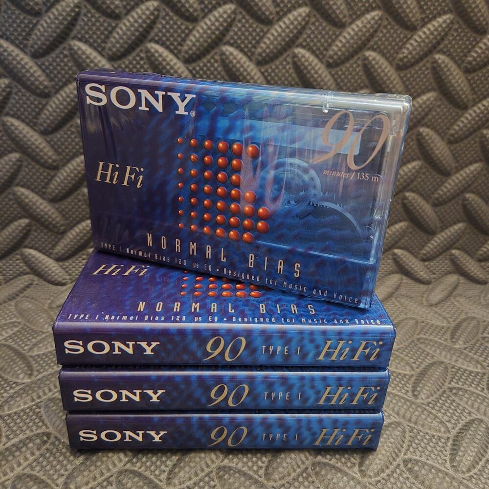 Sony HiFi 90-Minute Audio Cassette Type I Normal Bias SP II Lot of 4